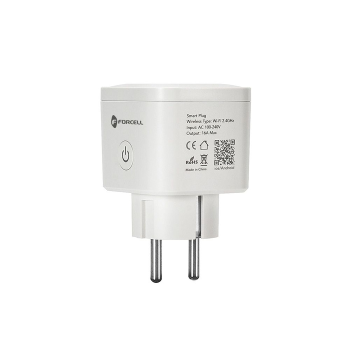 Inteligentne gniazdko 230V Forcell F-Energy EU02 z WiFi, programatorem i wsparciem dla Tuya / Amazon Alexa białe