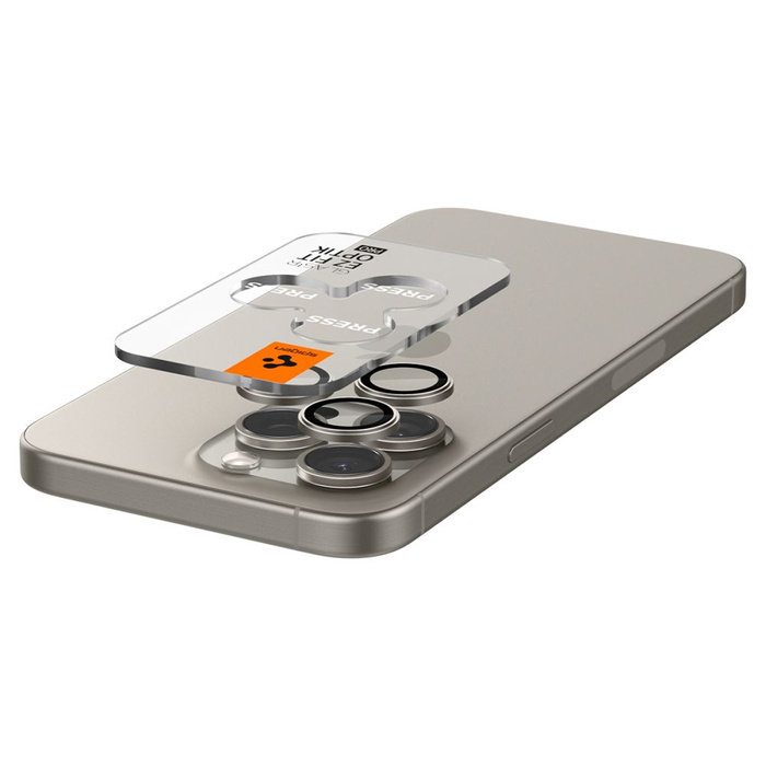 OSŁONA APARATU SPIGEN IPHONE 15 PRO / MAX / 16 PRO / MAX OPTIK.TR EZ FIT 2-PACK  NATURAL TITANIUM