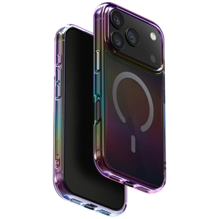 Etui UNIQ Iridescia do iPhone 17 Pro     Magclick Charging midnight quartz