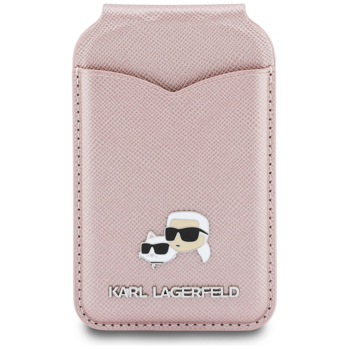 Portfel z lusterkiem Karl Lagerfeld      Stand Mirror MagSafe różowy