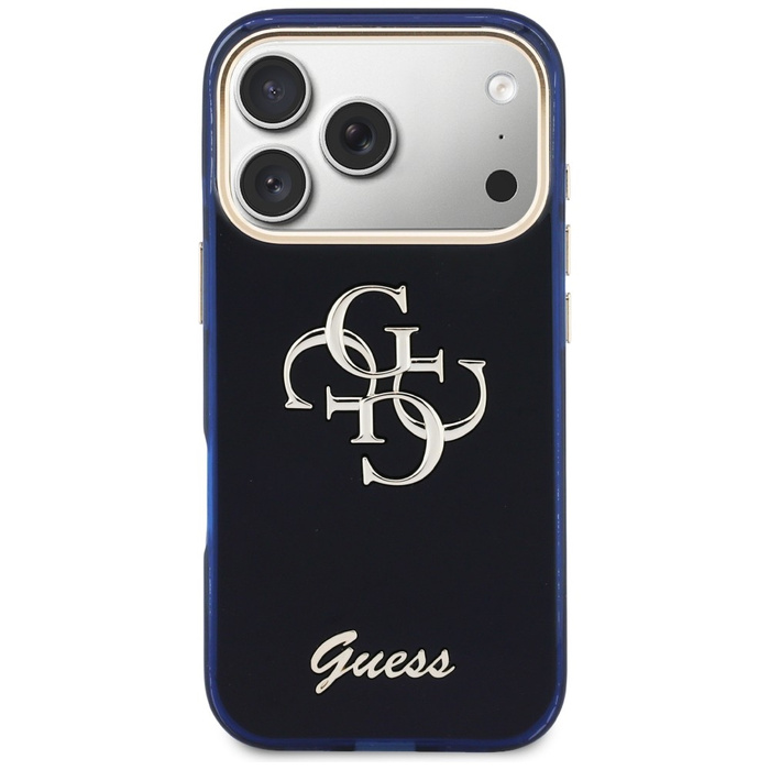 Etui Guess IML 4G Script Metal do iPhone 17 Pro niebieski
