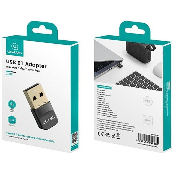Adapter USB Bluetooth USAMS ZB321 5.1    czarny
