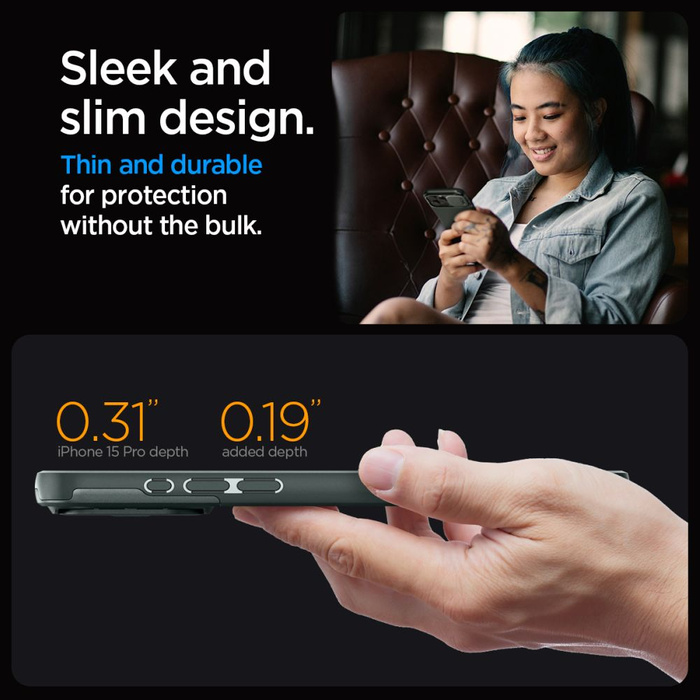 Etui Spigen Optik Armor Mag Magsafe iPhone 15 Pro Abyss Green Case