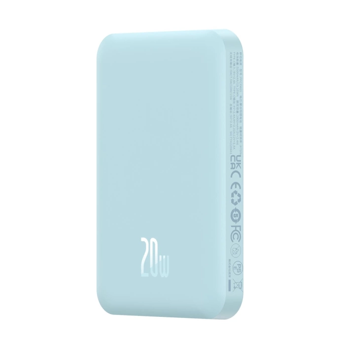 Powerbank Mini Baseus 5000mAh 20W + kabel USB-C (20V/3A) - niebieski