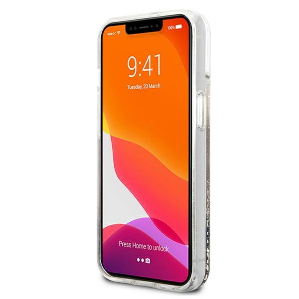 Etui GUESS Apple iPhone 13 Mini Peony Liquid Glitter Złoty Hardcase