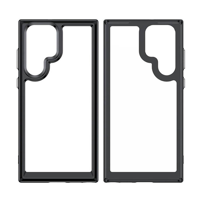 Outer Space Case etui do Samsung Galaxy S22 Ultra sztywny pokrowiec z żelową ramką czerwony