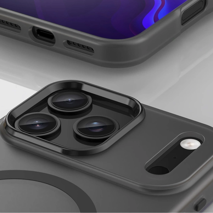 Etui Magnetic iPhone 17 Pro Abrasive MagSafe Matowe Czarne