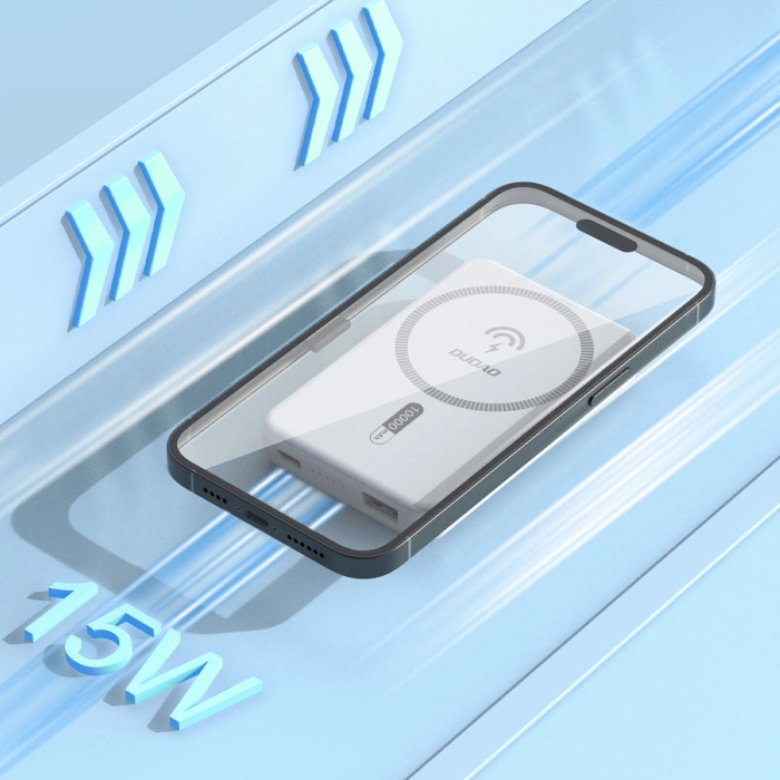 Powerbank Dudao K14S+ 10000mAh 20W USB-A / USB-C / MagSafe z podstawką - biały