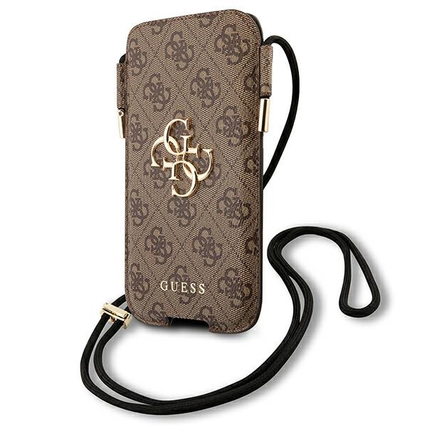 Torebka Na Telefon GUESS Telefon 6,7 4G Metal Logo Brązowy Case
