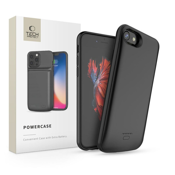 Etui TECH-PROTECT Battery Pack 4000 Mah iPhone 6/6S/7/8/SE 2020 Black Czarne Case
