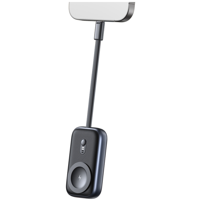 Ładowarka indukcyjna 2w1 Usams CD245 do  Apple Watch z powerbankiem 1200mAh + kabel USB-C titanium