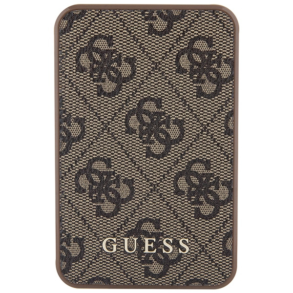 Guess Powerbank 15W GUPB5LP4GEGW 5000mAh brązowy/brown 4G Leather Metal Logo