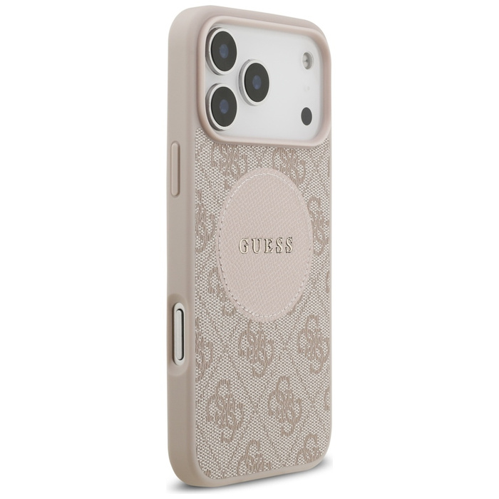 Etui Guess 4G Circle Classic Logo        MagSafe do iPhone 17 Pro Max różowy