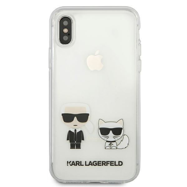 Etui KARL LAGERFELD Apple iPhone Xs Max Transparent Karl & Choupette Bezbarwny Hardcase