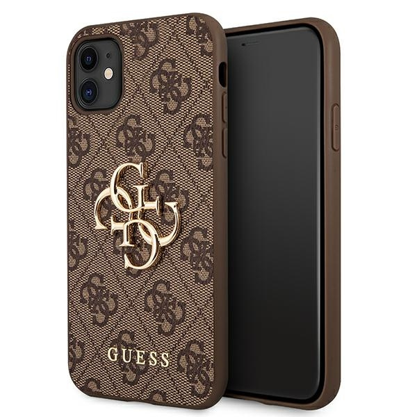 Etui GUESS Apple iPhone 11 4G Big Metal Logo Brązowy Hardcase