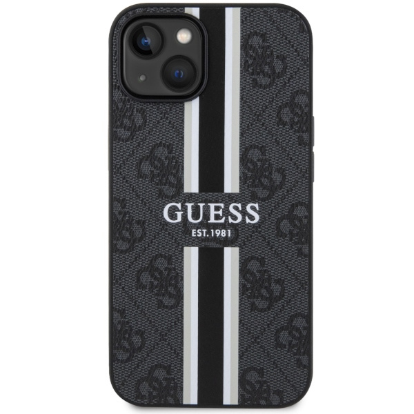Etui Guess GUHMP14SP4RPSK iPhone 14 6,1" czarny/black hardcase 4G Printed Stripes MagSafe Case