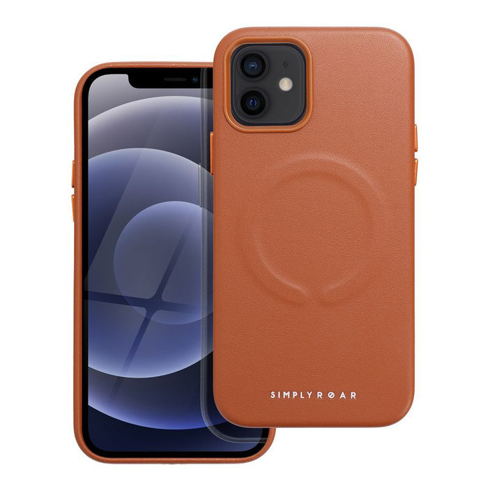 ROAR futerał LEATHER MAG kompatybilny z MagSafe do IPHONE 12 Brązowy