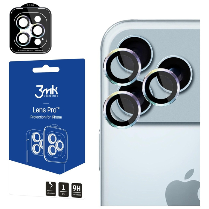 Ochrona na obiektyw aparatu 3MK iPhone 17 Pro /17 Pro Max Lens Protection Pro wielokolorowy