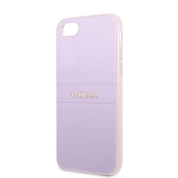 Etui Guess Guhci8psasbpu iPhone 7/8 / Se 2020 / Se 2022 Hardcase Fioletowy/purple Saffiano Hot Stamp & Metal Logo Case