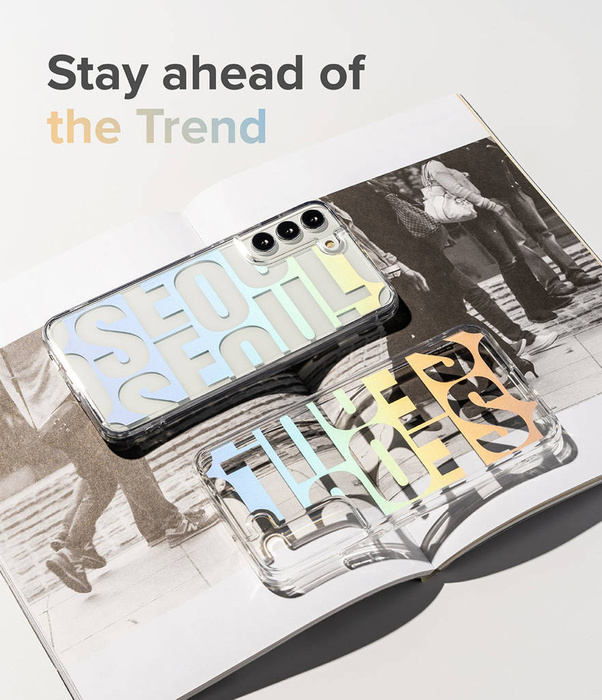 Ringke Fusion Design pancerne etui pokrowiec z żelową ramką Samsung Galaxy S22+ (S22 Plus) przezroczysty (Floral) (F593R31)