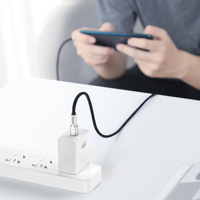 Baseus Cafule Metal Data kabel USB Typ C - USB Typ C 100 W (20 V / 5 A) Power Delivery 2 m czarny (CATJK-D01)