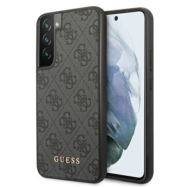 Etui GUESS Samsung Galaxy S22 4G Metal Gold Logo Szary Hardcase