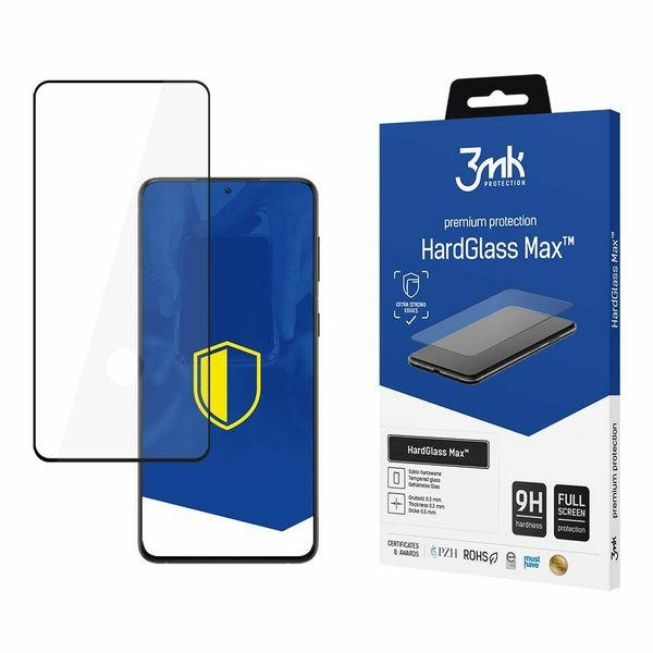 Szkło Hartowane 3MK Samsung Galaxy S21 G991 FullScreen Czarny HardGlass Max