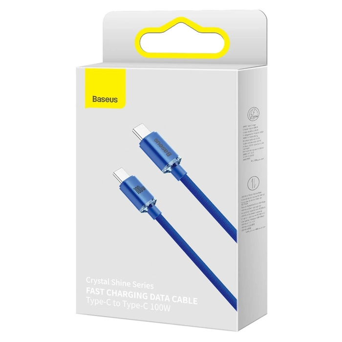 Kabel Baseus CAJY000703 USB-C - USB-C PD 100W 480Mb/s 2m - niebieski