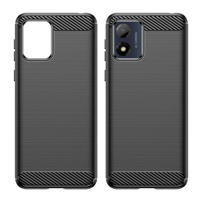 Etui Carbon Case etui Motorola Moto E13 elastyczny silikonowy karbonowy pokrowiec czarne Case