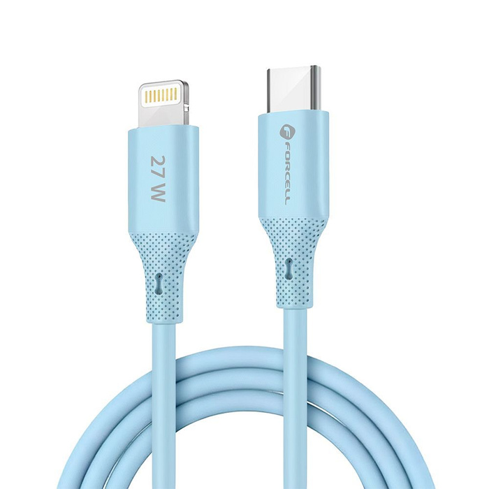 Kabel USB C do Lightning Forcell F-Energy PD 3A 27W Silicone 1 m C346 niebieski