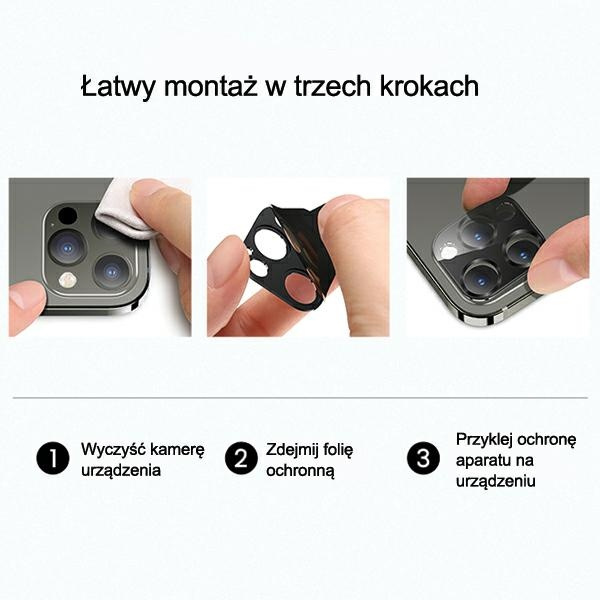 Szkło Hartowane USAMS Apple iPhone 12 Pro Camera Lens Glass Metal Srebrny Ochrona Aparatu Glass