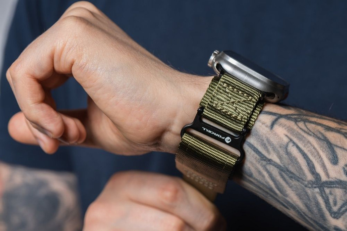 Pasek do Apple Watch Forcell F-Design FA05 rzep nylon 38 / 40 / 41 mm zielony