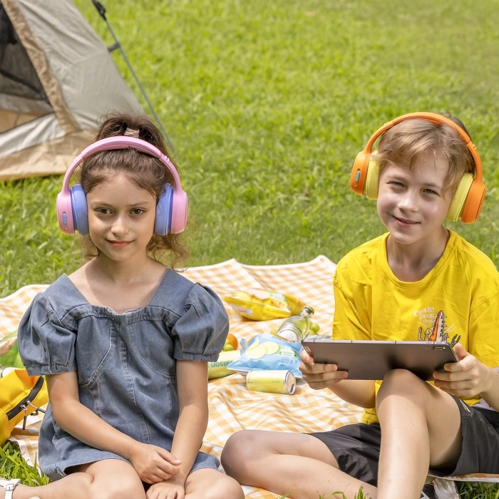 Słuchawki bezprzewodowe Tronsmart KH03 z ANC, dla dzieci, bezpieczne - pomarańczowe