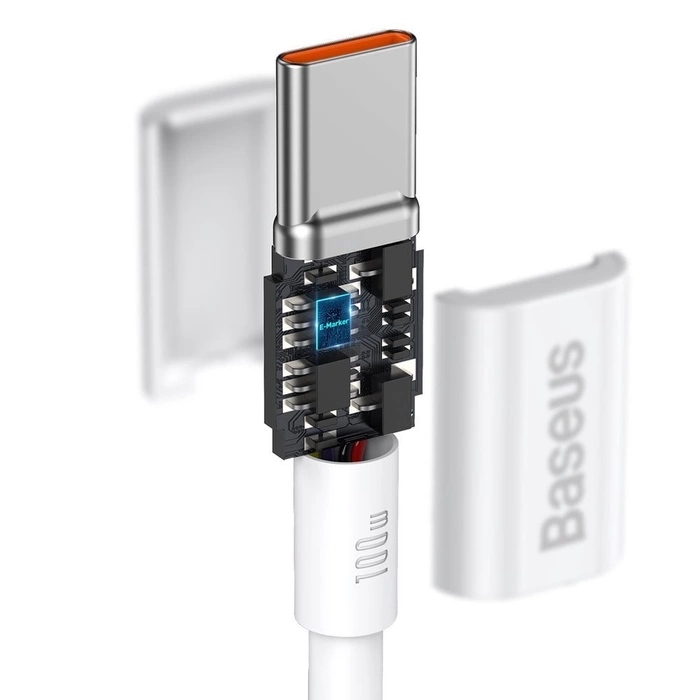 Kabel Baseus CATYS-C02 USB-C - USB-C PD QC FCP 100W 5A 2m - biały