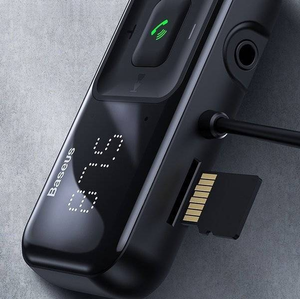 BASEUS Transmiter FM Bluetooth MP3 z ładowarką samochodową S-16 2 x USB 3,1A Fast Charger CCMT000201
