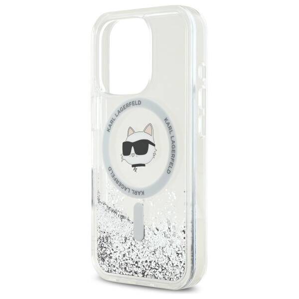 Etui Karl Lagerfeld iPhone 16 Pro Max 6.9" hardcase transparent Liquid Glitter Choupette Head Magsafe