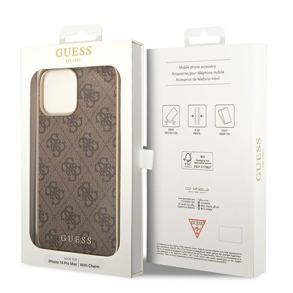 Etui GUESS Apple iPhone 14 Pro 4G Charms Collection Brązowy Hardcase
