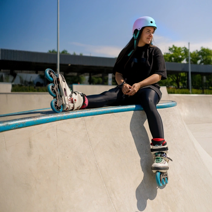 Kask rowerowy BMX/hulajnoga Wozinsky  M - gradient różowy