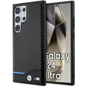 Etui BMW BMHCS24L22NBCK Samsung Galaxy S24 Ultra S928 czarny/black Leather Carbon Case