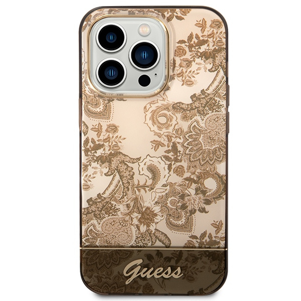 Etui GUESS Apple iPhone 14 Pro Max Porcelain Collection Brązowy Hardcase