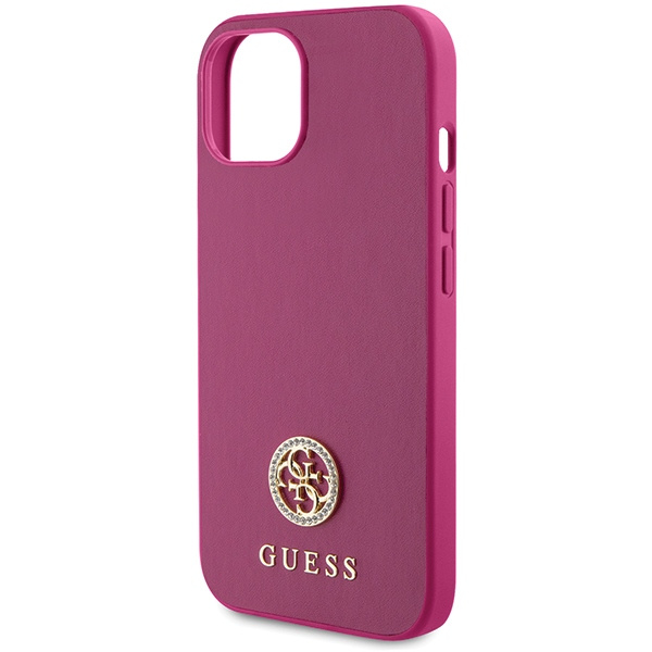 Etui Guess GUHCP15SPS4DGPP iPhone 15 6.1" różowy/pink hardcase Strass Metal Logo