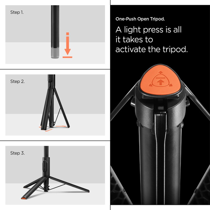 SELFIE STICK SPIGEN S541W BLUETOOTH TRIPOD BLACK