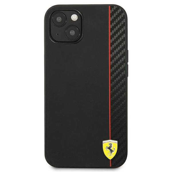 Etui FERRARI Apple iPhone 13 Mini On Track Carbon Stripe Czarny Hardcase