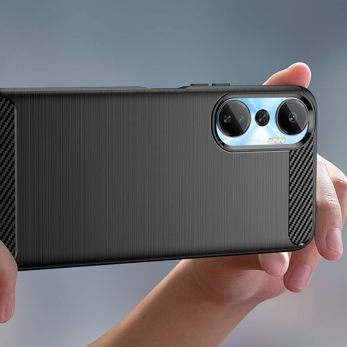 Etui Carbon Case etui do Infinix Hot 20 elastyczny silikonowy karbonowy pokrowiec czarne Case