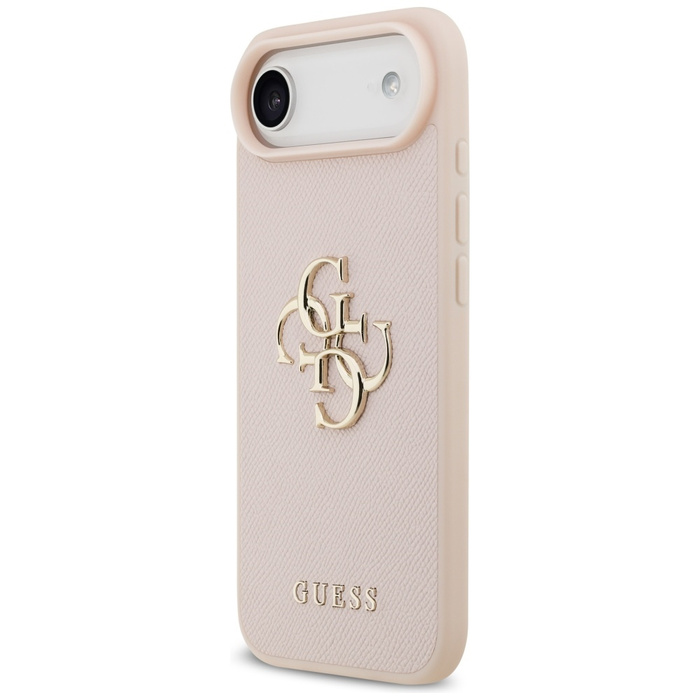 Etui Guess Grained Big 4G & Classic Logo do iPhone Air różowy