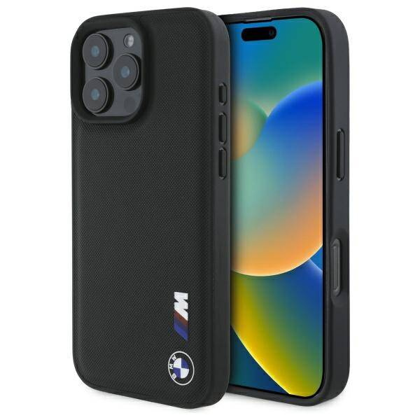 Etui BMW iPhone 16 Pro Max 6.9" czarny/black hardcase Smooth Rubber Logo