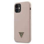 Etui GUESS Apple iPhone 12 Mini Silicone Triangle Logo Różowy Hardcase