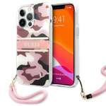 Etui GUESS Apple iPhone 13 13 Pro Camo Strap Collection Różowy Hardcase