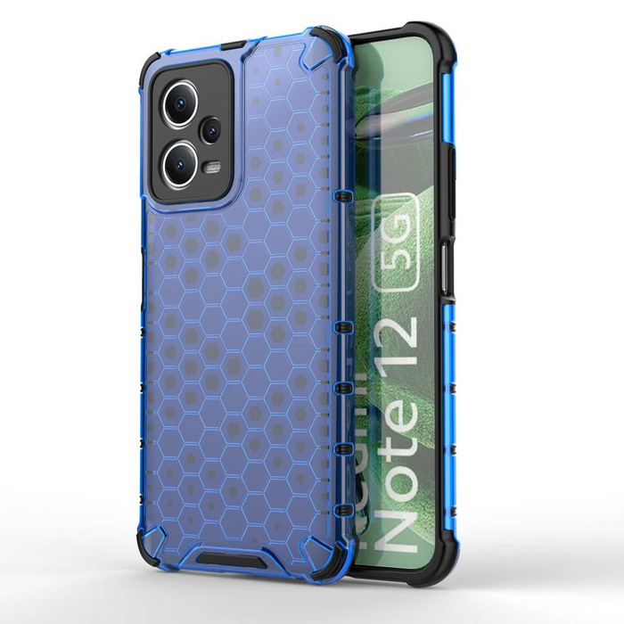 Etui Honeycomb etui do Xiaomi Redmi Note 12 5G / Poco X5 5G pancerny hybrydowy pokrowiec niebieskie Case