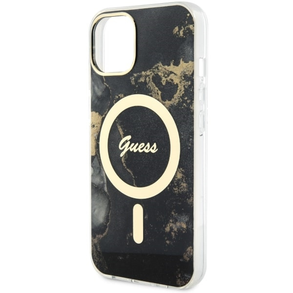 Etui Guess GUHMP14MHTMRSK iPhone 14 Plus 6.7" czarny/black hardcase Golden Marble MagSafe Case